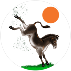 Kicking Donkey Animal Sticker