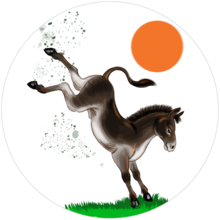 Kicking Donkey Animal Sticker
