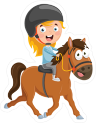 Kid Riding Horse Sticker