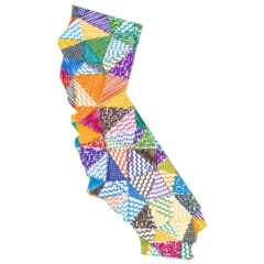 Kid Style Map Of California Sticker