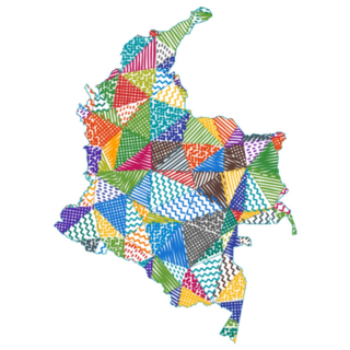 Kid Style Map Of Colombia Hand Drawn Sticker