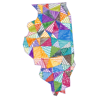 Kid Style Map Of Illinois Illustrations Sticker