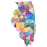 Kid Style Map Of Illinois Illustrations Sticker