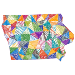 Kid Style Map Of Iowa Sticker