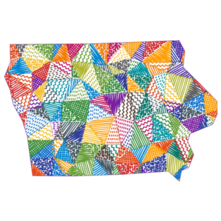 Kid Style Map Of Iowa Sticker