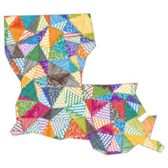 Kid Style Map Of Louisiana Sticker
