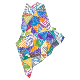 Kid Style Map Of Maine Sticker