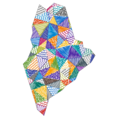 Kid Style Map Of Maine Sticker