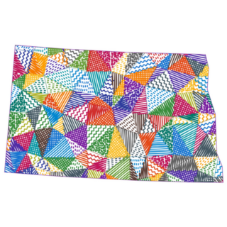 Kid Style Map Of North Dakota Sticker