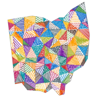 Kid Style Map Of Ohio Illustration Sticker