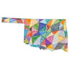 Kid Style Map Of Oklahoma Sticker