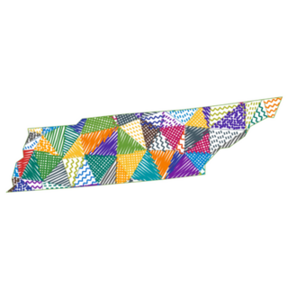 Kid Style Map Of Tennessee Sticker