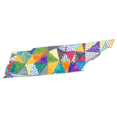 Kid Style Map Of Tennessee Sticker