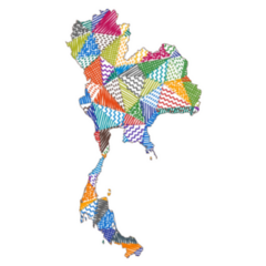 Kid Style Map Of Thailand Sticker