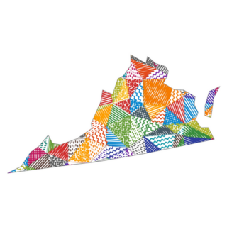 Kid Style Map Of Virginia Hand Drawn Sticker
