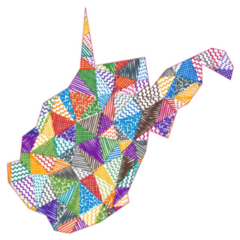 Kid Style Map Of West Virginia Sticker