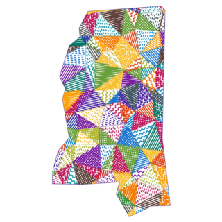 Kid Style Rainbow Map Of Mississippi Sticker
