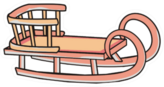 Kids Sports Sled Icon Sticker