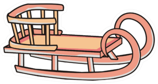 Kids Sports Sled Icon Sticker