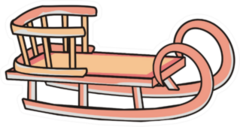 Kids Sports Sled Icon Sticker