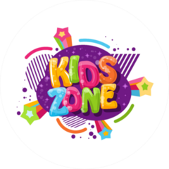 Kids Zone Cartoon Inscription Sticker
