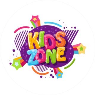 Kids Zone Cartoon Inscription Sticker