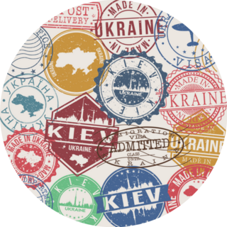 Kiev Ukraine Set Of Stamps Travel Sticker