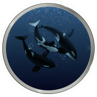 Killer Whale Family Circle Sticker