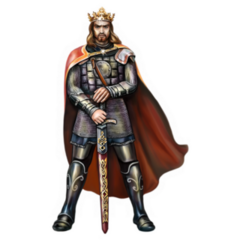 King Arthur Stands With Sword Excalibur UK Sticker