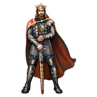 King Arthur Stands With Sword Excalibur UK Sticker