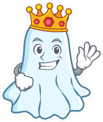King Cute Ghost Cartoon Sticker
