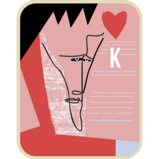 King Of Hearts Painted Card Sticker