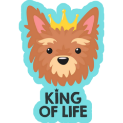 King Of Life Yorkie Sticker