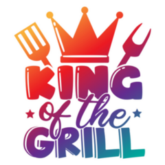 King Of The Grill Colorful Gradient Lettering Sticker