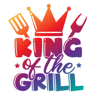 King Of The Grill Colorful Gradient Lettering Sticker