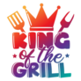 King Of The Grill Colorful Gradient Lettering Sticker