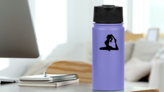 King Pigeon Yoga Pose Sticker on a Water Bottle (New) example