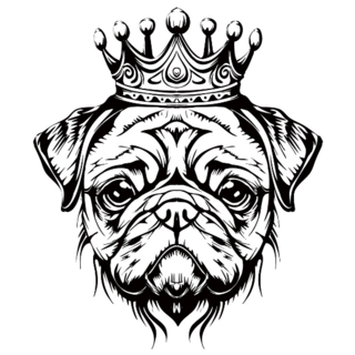 King Pug Sticker