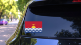 Kiribati Country Flag Sticker on a Rear Car Window (New) example