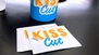 Kiss Cut Sticker on Table and Water Bottle