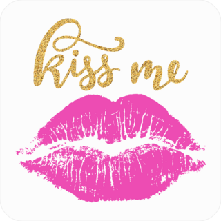 Kiss Me Glitter Lips Sticker