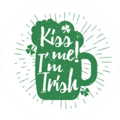 Kiss Me Im Irish Beer Mug Design Sticker