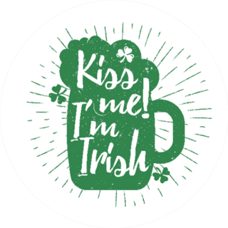 Kiss Me Im Irish Beer Mug Design Sticker