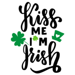 Kiss Me Im Irish Typography Sticker