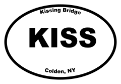 Kissing Bridge Oval Sticker