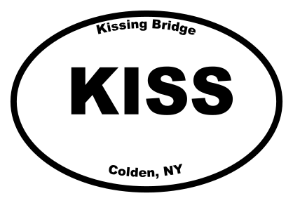 Kissing Bridge Oval Sticker