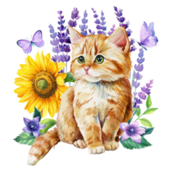 Kitten In Lavender Sticker