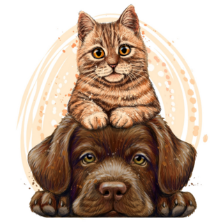 Kitten & Lab Puppy Sticker