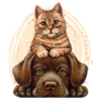 Kitten & Lab Puppy Sticker