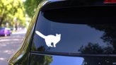 Kitty Cat Sticker on a Rear Car Window (New) example